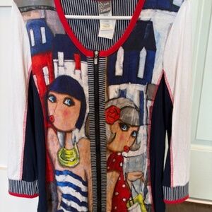 Simply Art by DOLCEZZA sz S long top/tunic multicolour long sleeves